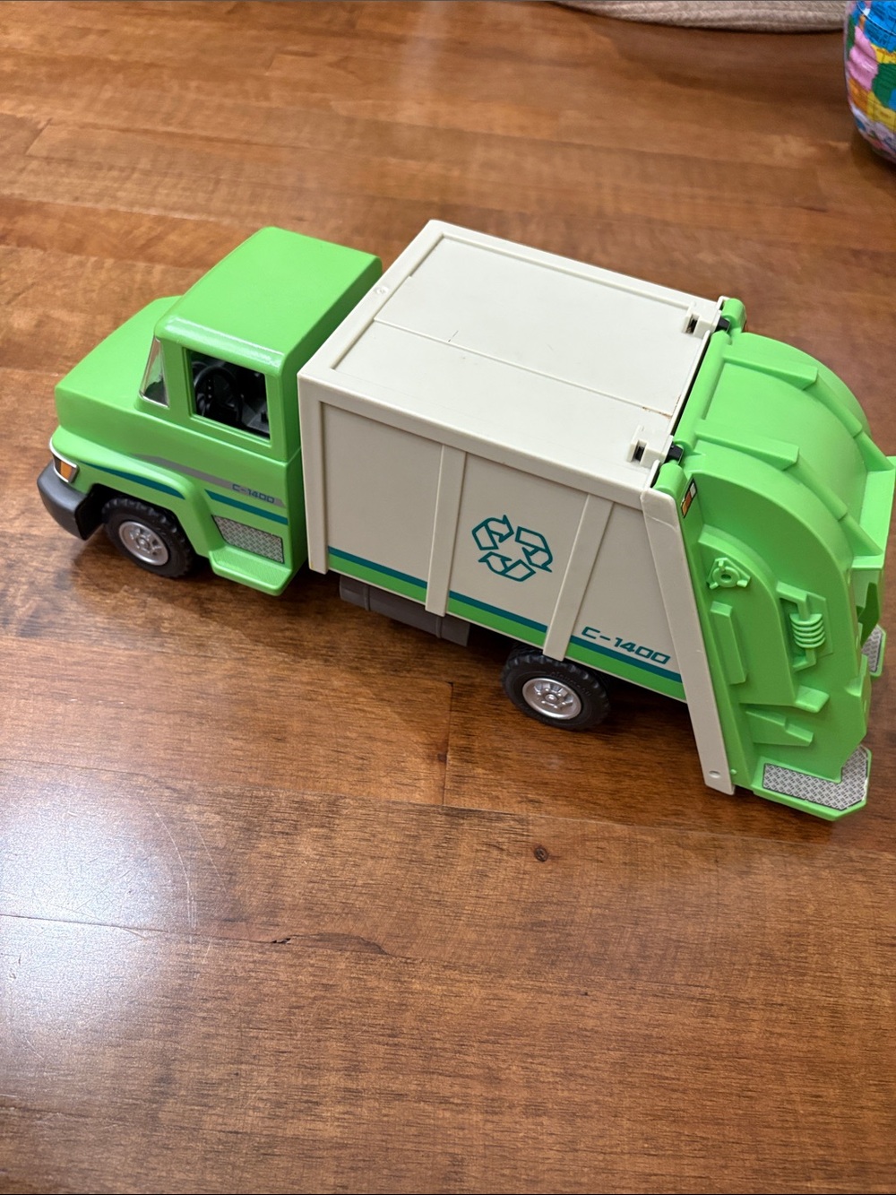 Playmobil Green and White Recycling Truck Toy for Kids - Play Garbage Truck